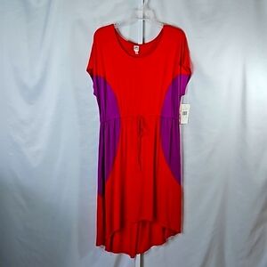 Sangria Red & Purple High Low Maxi Dress Size XL NWT